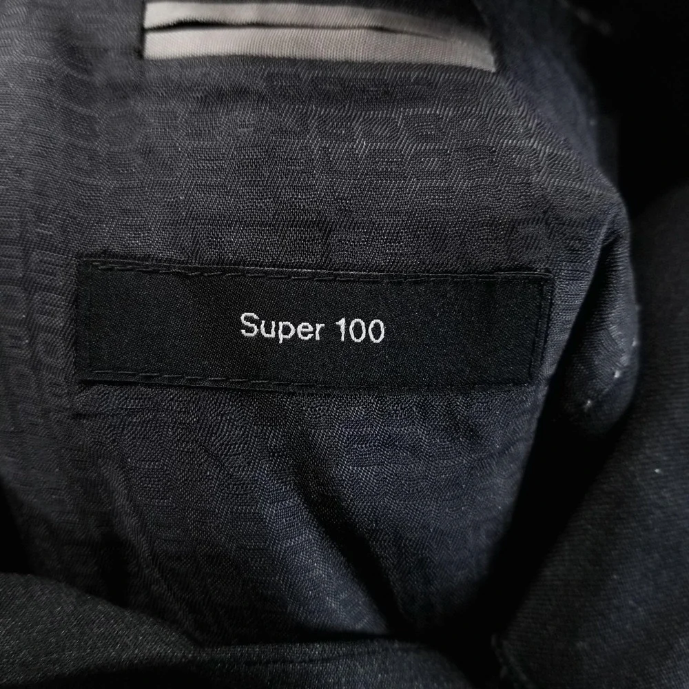 Hugo Boss Blazer Mens 42L Black Super 100‎ Wool Sport Jacket Two Button